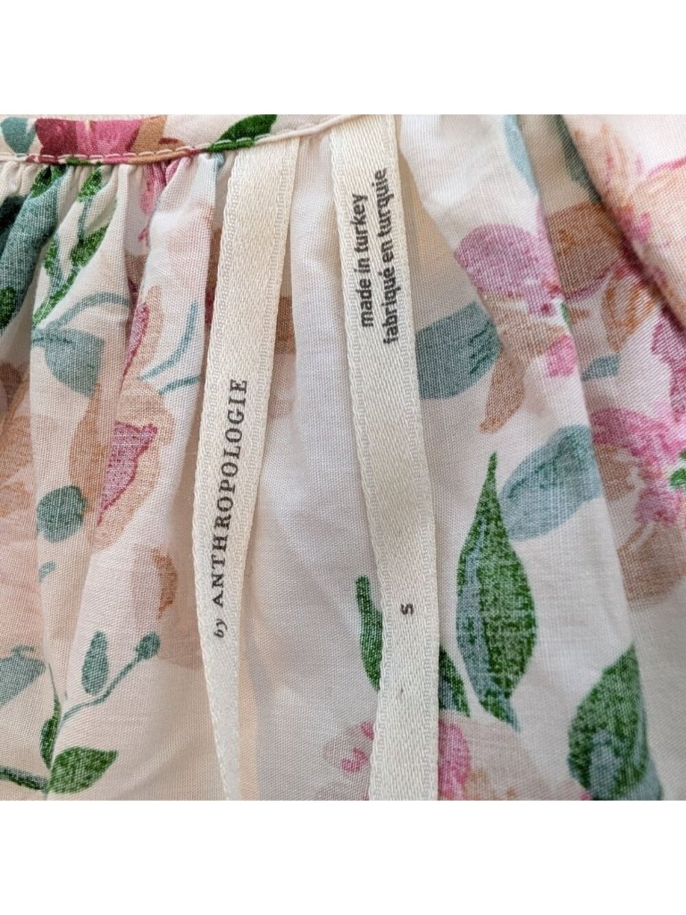 Anthropologie Somerset Floral Maxi Dress Puff-Sleeve Edition White Pink Sz S - Picture 7 of 16
